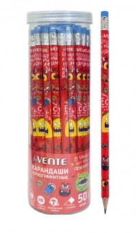 Карандаш чернографитный "deVENTE. Monster" HB, диаметр грифеля 2 мм, трёхгранный, с ластиком, заточенный, индивидуальная маркировка, в пластиковой тубе