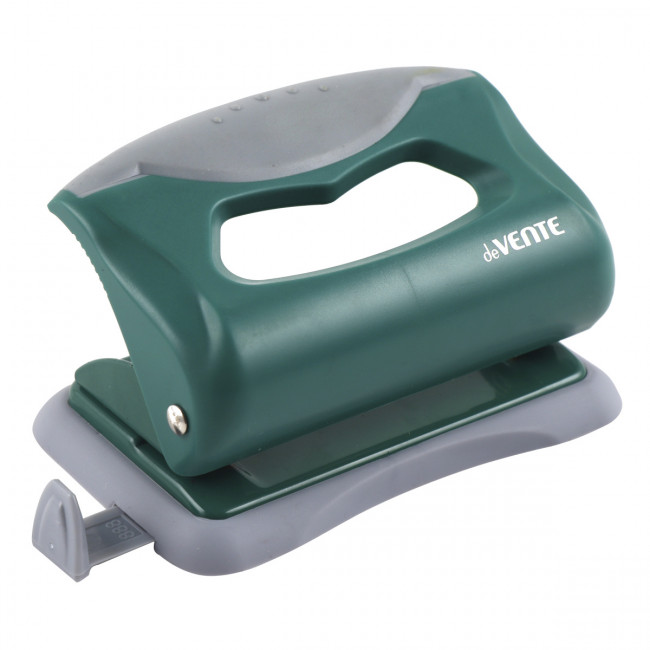 Дырокол 10л "Marandi" пластиковый, с линейкой, аквамарин, deVENTE/4020203