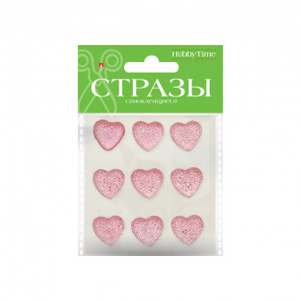 Самоклеящиеся стразы d 20мм "Сердечки", 4 вида, №85, BV/2-343/03