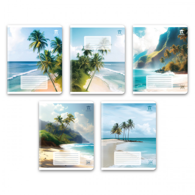 Тетрадь 24 клетка Магистр "Природа", белизна 100% (5 дизайнов ассорти) (15/150)