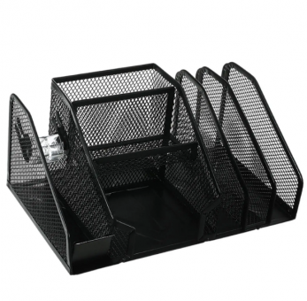 Подставка для канц.пренадлежностей, 7 отд., металлическая, черная WENZER OFFiCE /7054