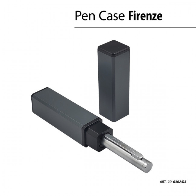 Ручка автоматическая 1,0мм синяя "Firenze", в метал. тубусе, серебряный корпус, BV/20-0302/03