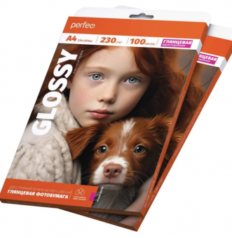 Фотобумага А4 230 г/м2 глянцевая 100л (PF-GLA4-230/100) (G14) Perfeo (10)