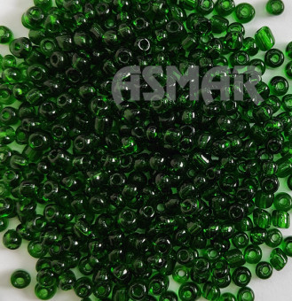 Бисер "ASMAR" размер №6, вес: 450 г, цвет - зелёный прозрачный
