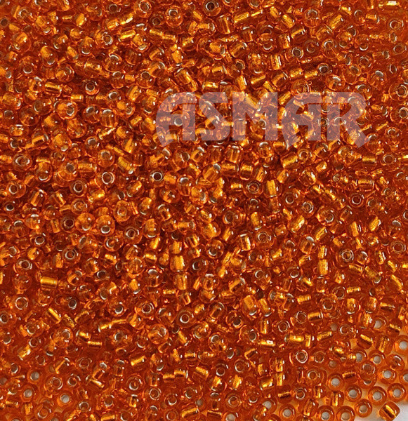 Бисер "ASMAR" размер №8, вес: 450 г, оранжевый, внутреннее серебрение