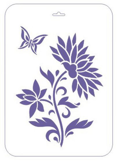 Трафарет 22х31см пластиковый, георгин, Сонет Невская палитра/13746571