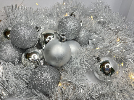 Набор Ёлочных шаров, серебро, Jevelry/SV-306