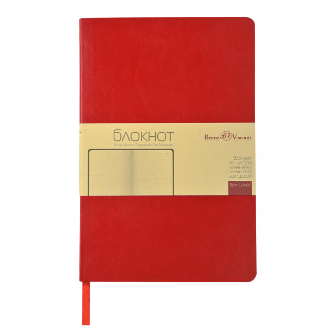 Блокнот А5 80л линия "Megapolis Nebraska", сшивка, сшивка, красный, BV/3-691/20 (20)