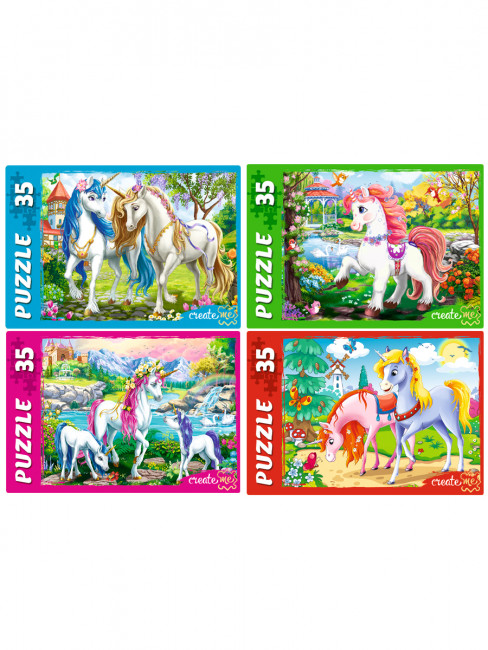 Пазлы 35 элементов "Чудесные единороги" №15, Рыжий Кот/П35-5264 (32)
