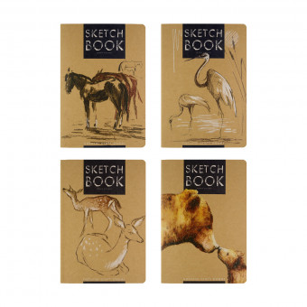 Скетчбук А5 40л "Крафт. Микс №1", 4 вида ассорти, BV/3-581/01 (16)