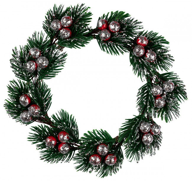 Декоративный венок 18см с ягодами, №01, 1шт, Blumentag/WDD-08