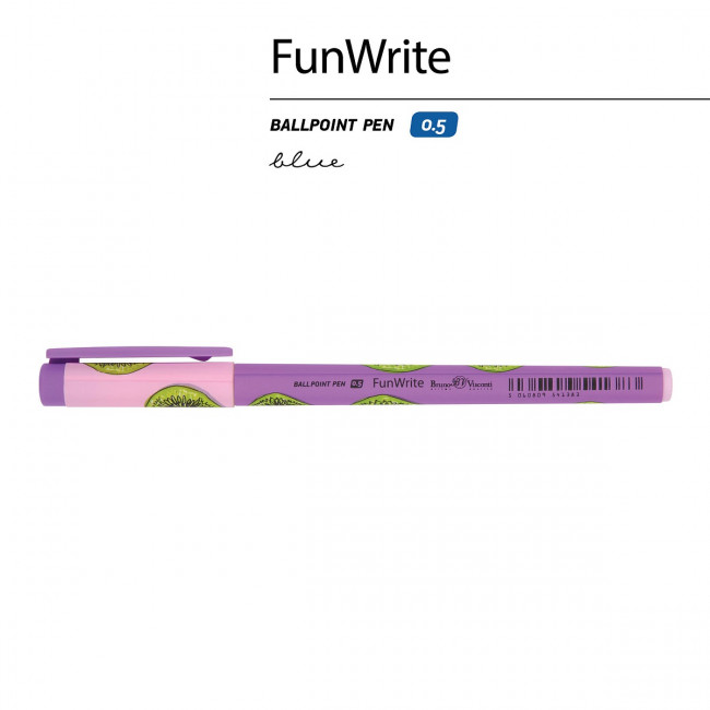 Ручка шариковая 0,5мм синяя "FunWrite. Fresh & fruity. Киви", BV/20-0212/91 (24)