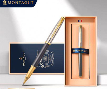 Ручка в футляре  TJ-13 Montagut (черн) 0.5мм роллер, Серебро/серая, металлический корпус, в к/кор M307 (1/20)