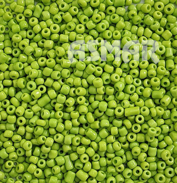 Бисер "ASMAR" размер №8, вес: 450 г, салатовый глянцевый, непрозрачный