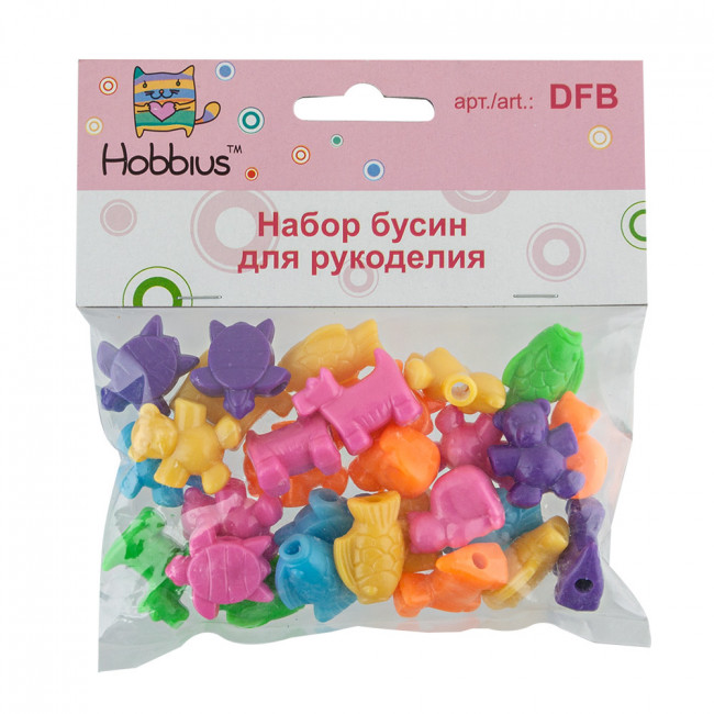 Набор бусин для рукоделия "Конфетти" №01 крупные фигуры, Hobbius (6) Набор бусин для рукоделия "Конфетти" №01 крупные фигуры, Hobbius (6)