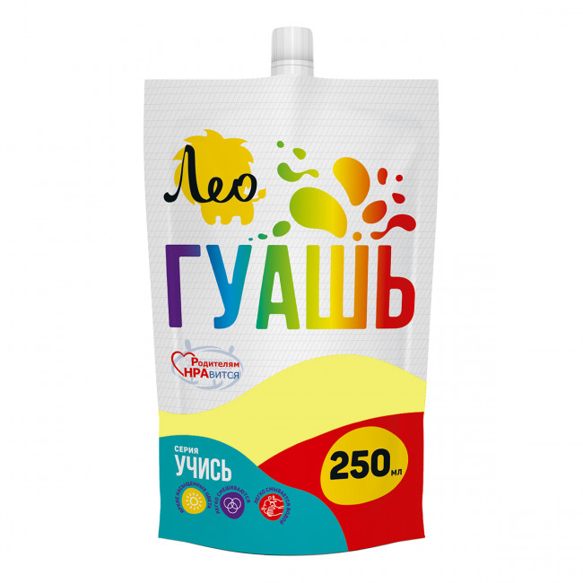 Краска гуашь 250мл, лимонная, Учись Лео/LGD-250 №204 Краска гуашь 250мл, лимонная, Учись Лео/LGD-250 №204