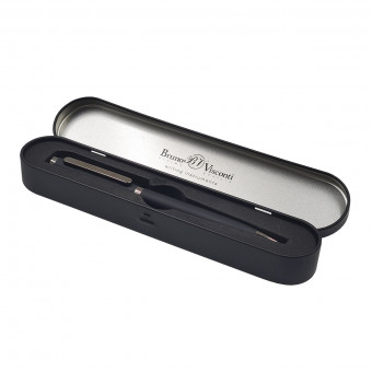 Ручка автоматическая 1,0мм синяя "Firenze", в метал. футляре, черный корпус, BV/20-0298/01