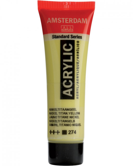 Краска акриловая Amsterdam туба 20мл №274 Жёлтый никелево-титановый