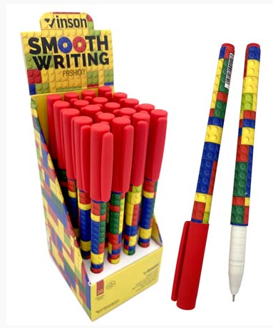 Ручка шариковая синяя 0,7мм "FASHION Конструктор" на масляной основе, VINSON (CF-65) (20/20/800)