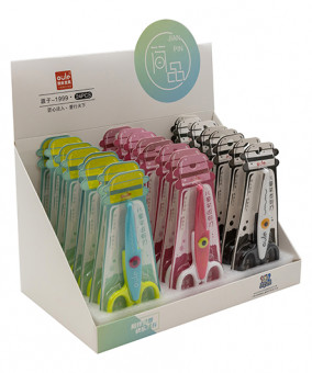 Ножницы детские  CJ-236 135мм "Волнистые" пластиковые ручки, безопасные фигурные лезвия, на блистере, цвета в ассортименте OL-8071 (4/24/432)