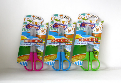 НОЖНИЦЫ "ASMAR" ПЛАСТИК. РУЧКИ (120ММ) В ЧЕХЛЕ (12)