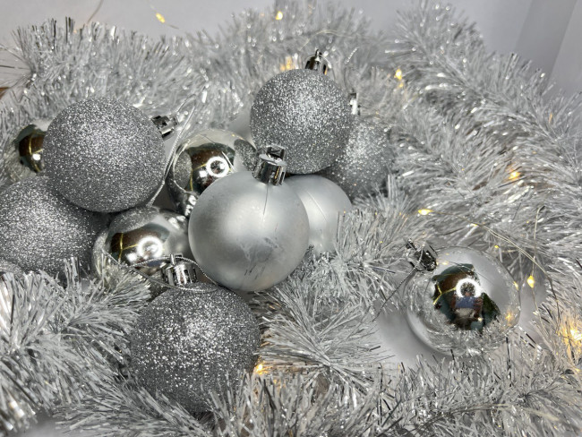 Набор Ёлочных шаров, серебро, Jevelry/SV-506