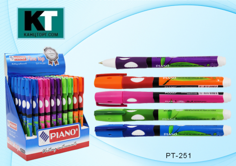 Ручка шариковая 0,7мм синяя "Ручка первоклассника", на масляной основе, для правши, PIANO/PT-251 (50)