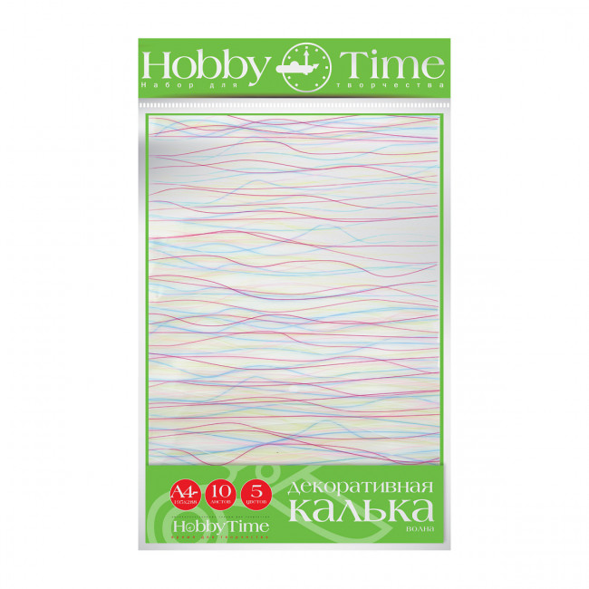 Декоративная калька А4 5цв 10л "Волна", BV/11-410-286