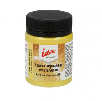 Краска акриловая для декора металлик 50мл 920 Желтая металлик, idea, VISTA-ARTISTA/ IME-50 920