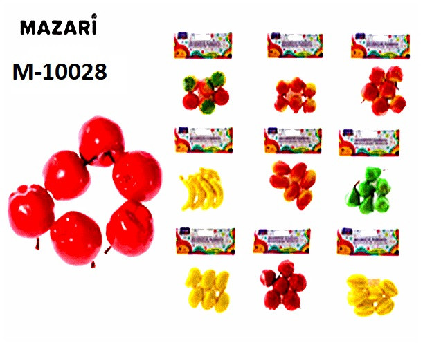 Декоративные элементы 3,9см х6шт,  из пластика "FRUITS", 9 дизайнов, Mazari (9/18)