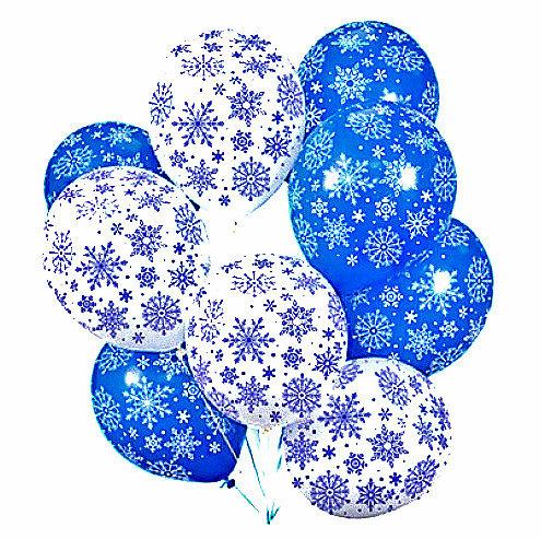Шары 12" шёлк (50шт.) "Снежинки"