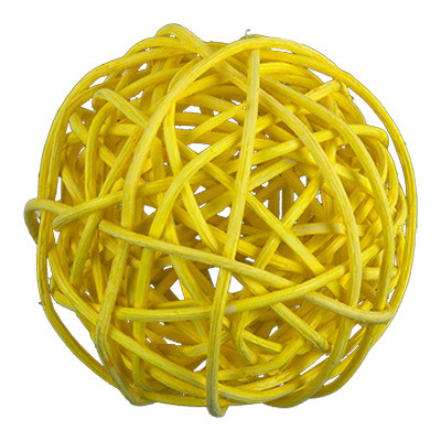 Шар декоративный d 5см из ротанга, №04 жёлтый, Blumentag/BRF-5 №04 (12)