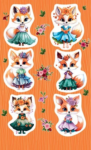 Наклейка 159х98мм "Лисички" 0-11-736 (20)