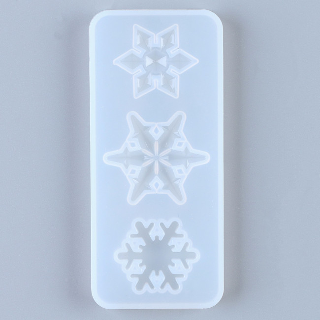Форма силиконовая универсальная «Снежинка» 3 в 1, размер: от 2,4 до 9 см