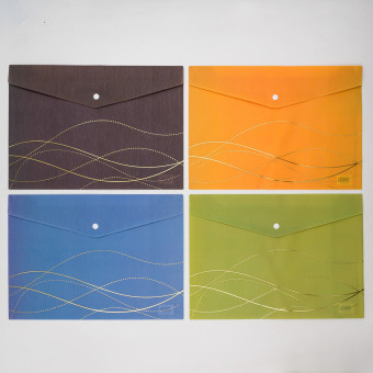 Папка А4 на кнопке "Ellegant" пластиковая, MAYLOTT/JL-D0017 (12)