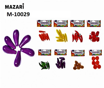 Декоративные элементы 3,9см х6шт,  из пластика "VEGETABLES", 8 дизайнов, Mazari (8/24)