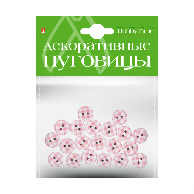 Декоративные пуговицы d 15мм "Клетка", BV/2-179/03