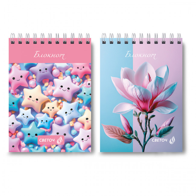 Блокнот А6 60л клетка "Умиление", на гребне, Светоч/Б120_01219 (4)