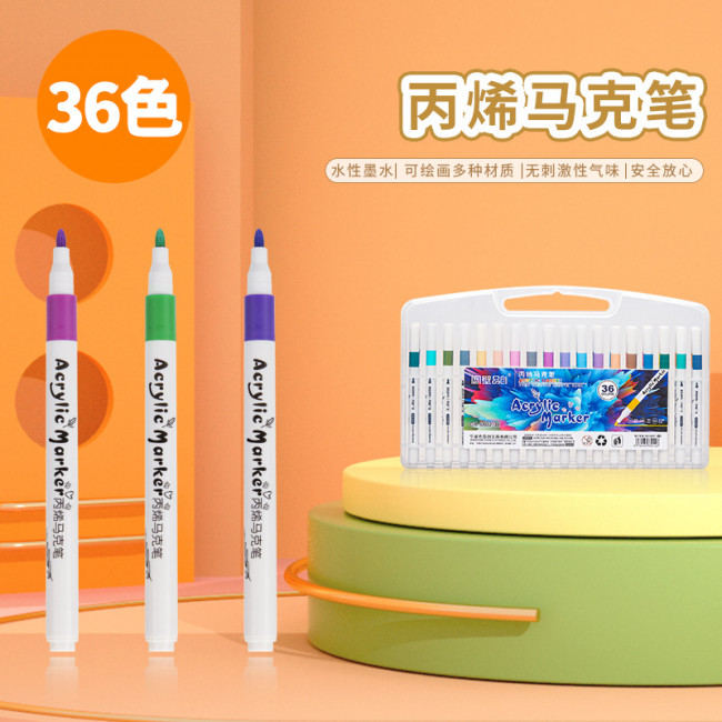 Набор акриловых маркеров 36 цв., в пластиквом пенале, ZUIXUA/GB8802-36 Набор акриловых маркеров 36 цв., в пластиквом пенале, ZUIXUA/GB8802-36