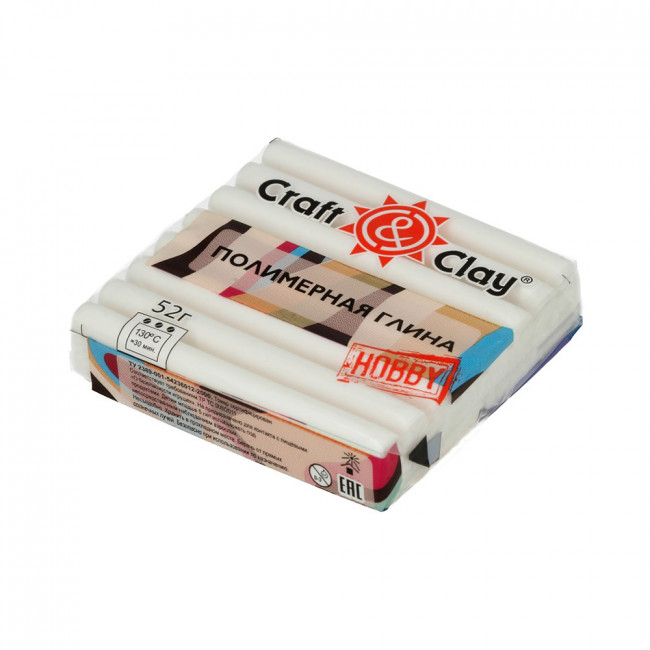 Полимерная глина 52г, 1001 белый, Craft&Clay/CCH 1001 (10)