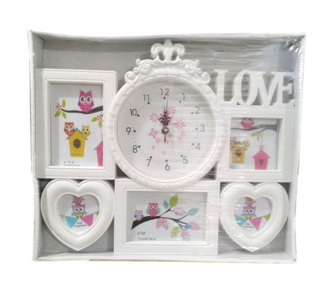 Фоторамка - КОЛЛАЖ LOVE с часами /18/