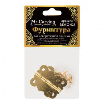 Фурнитура для шкатулок "петля" 3.1 x2.7см, золото, 2шт, Mr. Carving/MMG-023