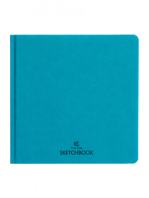 Скетчбук для маркеров  FL 190х190 48 л бумага 160  г/кв.м., тверд.перепл темно-сер, морск.волна