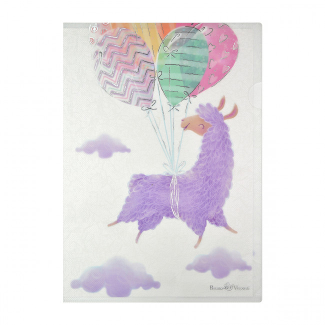 ПАПКА УГОЛОК С ОДНИМ ОТДЕЛЕНИЕМ,  "ЛАВАНДОВЫЕ ЛАМЫ", А4, 2 ВИДА 14-038/02