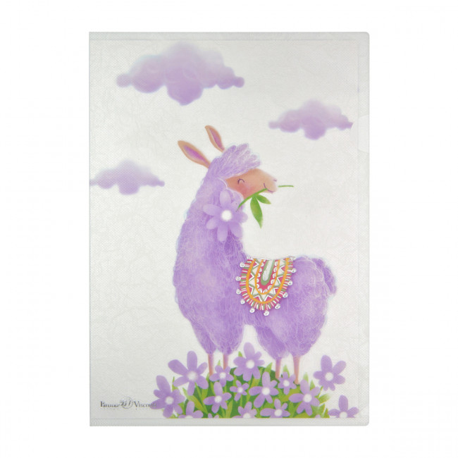 ПАПКА УГОЛОК С ОДНИМ ОТДЕЛЕНИЕМ,  "ЛАВАНДОВЫЕ ЛАМЫ", А4, 2 ВИДА 14-038/02