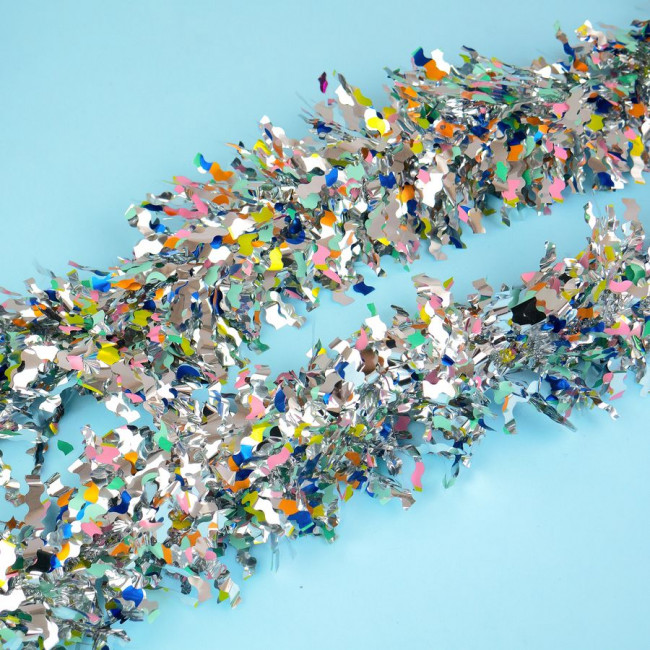 Мишура 9 см пушистая серебро 2 м, Микрос/ч44011 Мишура 9 см пушистая серебро 2 м, Микрос/ч44011