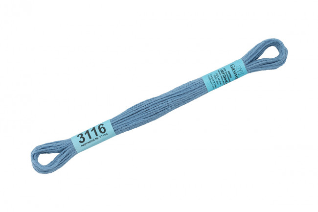 Нитки для вышивания "Gamma"    мулине  ( 3071-3172 )  100% хлопок     8 м №3116 голубой