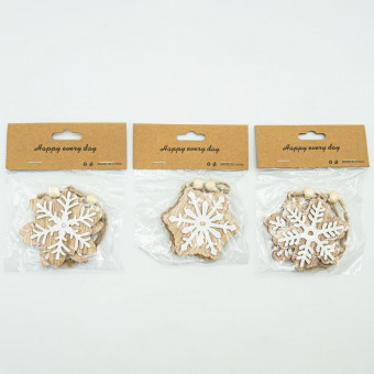 Елочное украшение дерево "Снежинка" 7см, 2 шт, Микрос/ч47726