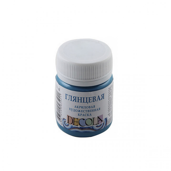 Краска 50мл акриловая художественная, бирюзовая, глянцевая, Decola Невская палитра/2928507