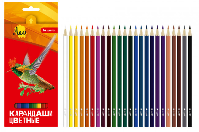 Набор цветных карандашей 24 цвета "Ярко", Лео/LBSCP-24 (6)